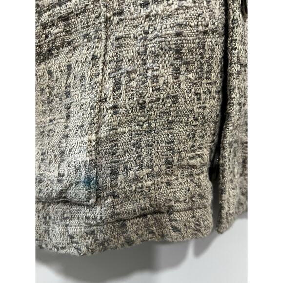 CP Shades Lady Jacket Button Front 4 pockets texture tweed french girl Flax -M - Picture 7 of 11